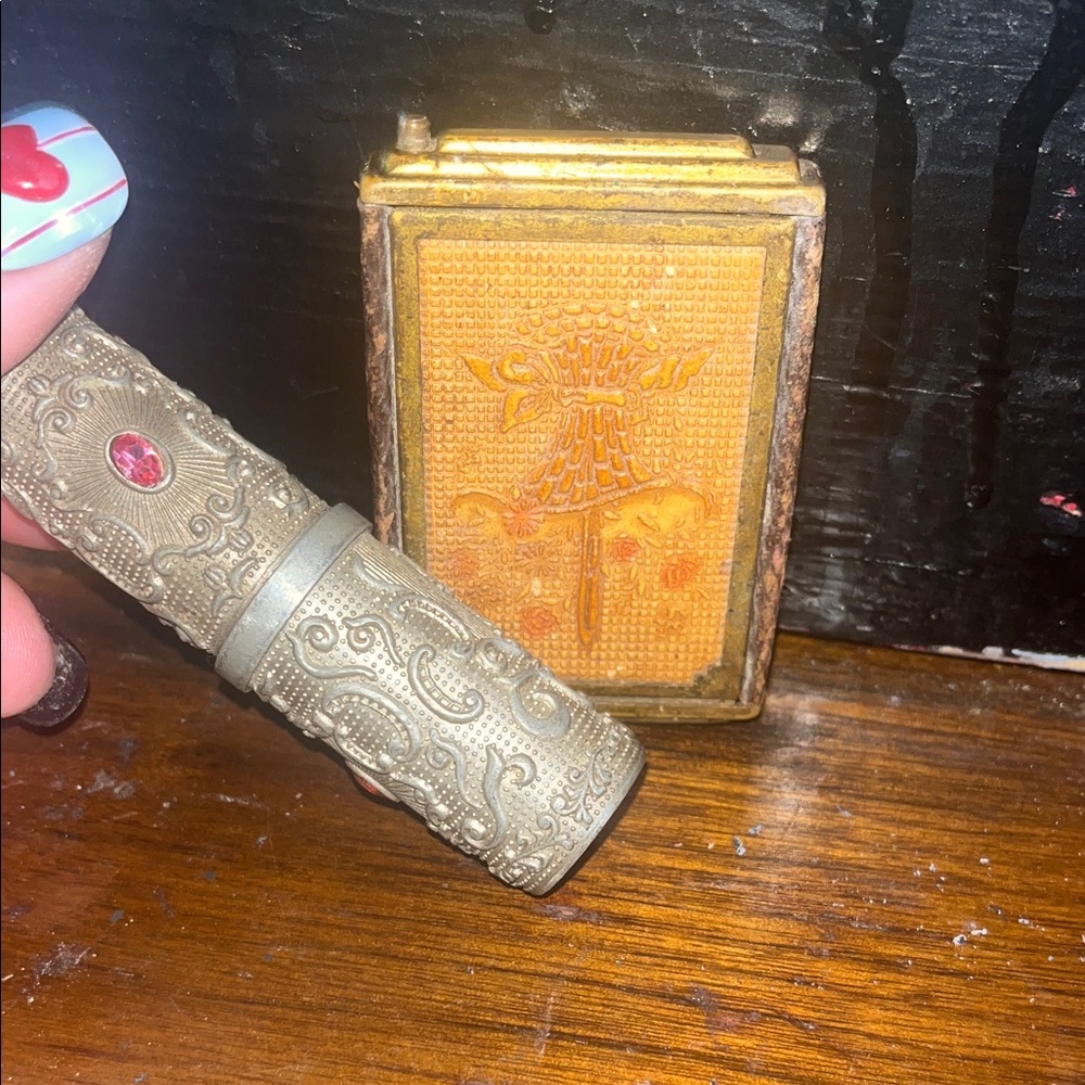 Vintage Gold Compact with Mirror